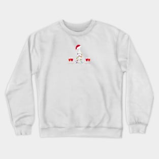 Christmas champagne bottle with colorful light bulb and Santa Claus hat. Wine glass and cocktail party Crewneck Sweatshirt